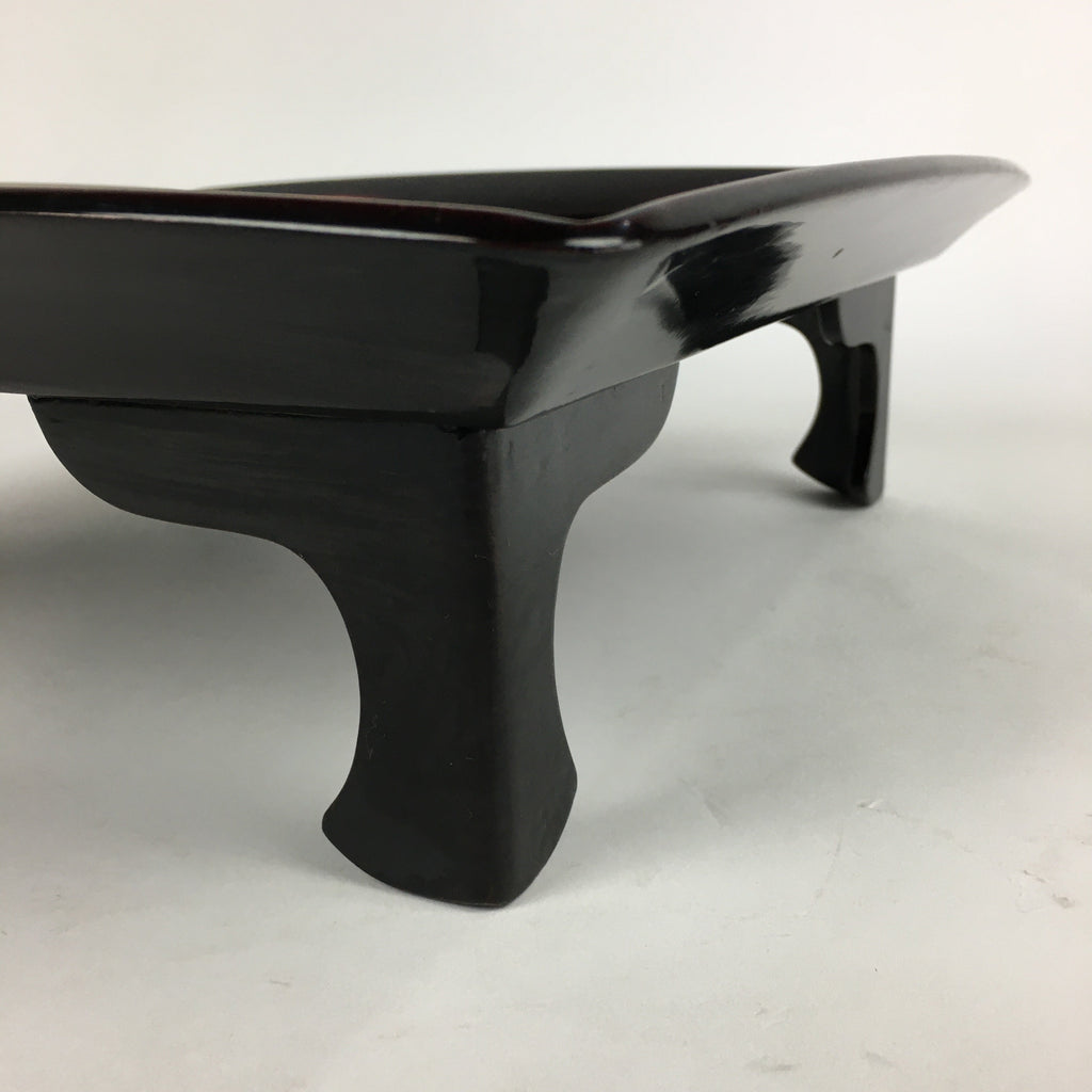 Japanese Wooden Legged Tray Lacquered Table Vtg Ozen Black Nurimono UR753