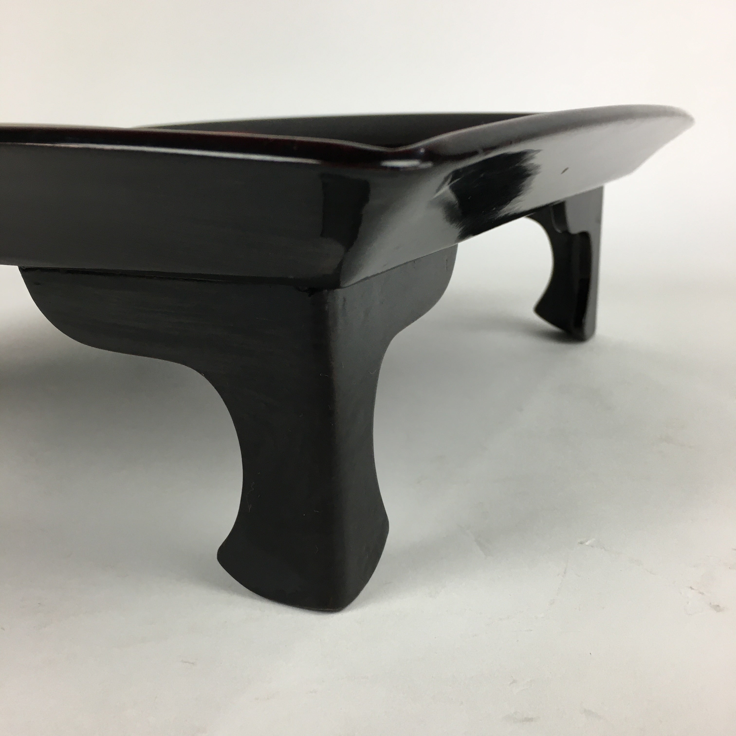 Japanese Wooden Legged Tray Lacquered Table Vtg Ozen Black Nurimono UR753