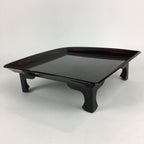 Japanese Wooden Legged Tray Lacquered Table Vtg Ozen Black Nurimono UR753