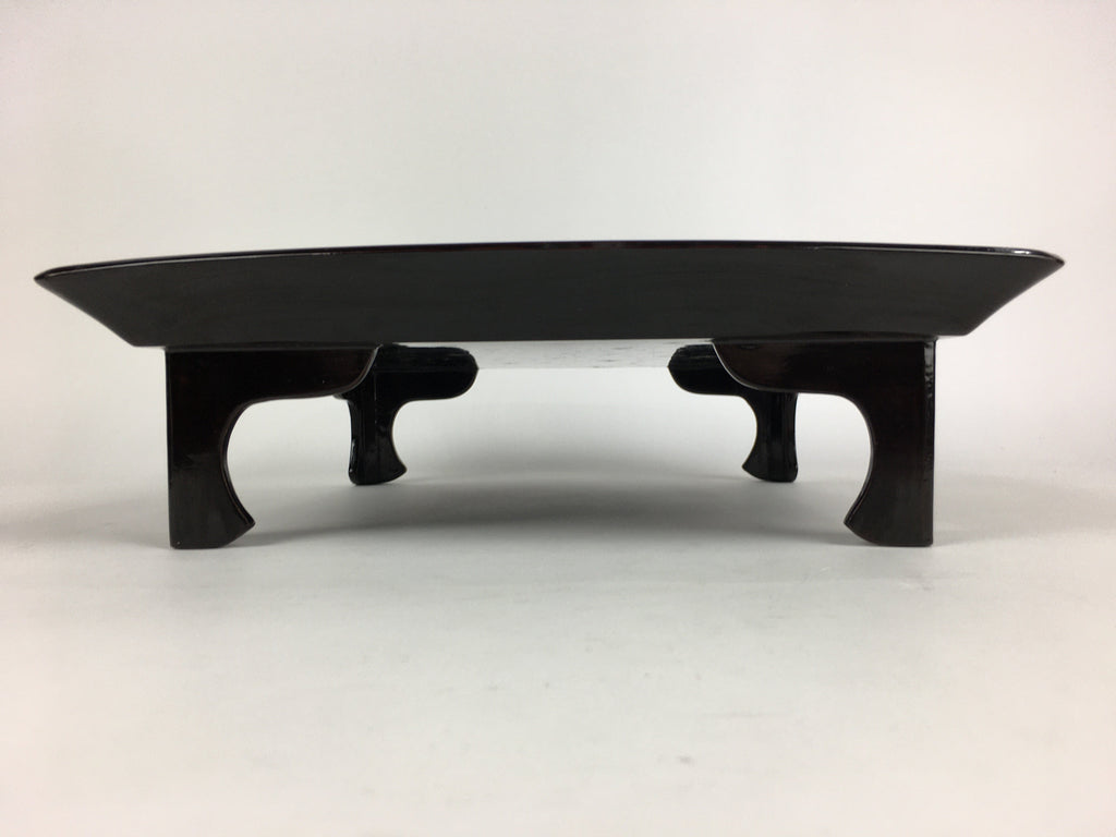 Japanese Wooden Legged Tray Lacquered Table Vtg Ozen Black Nurimono UR754