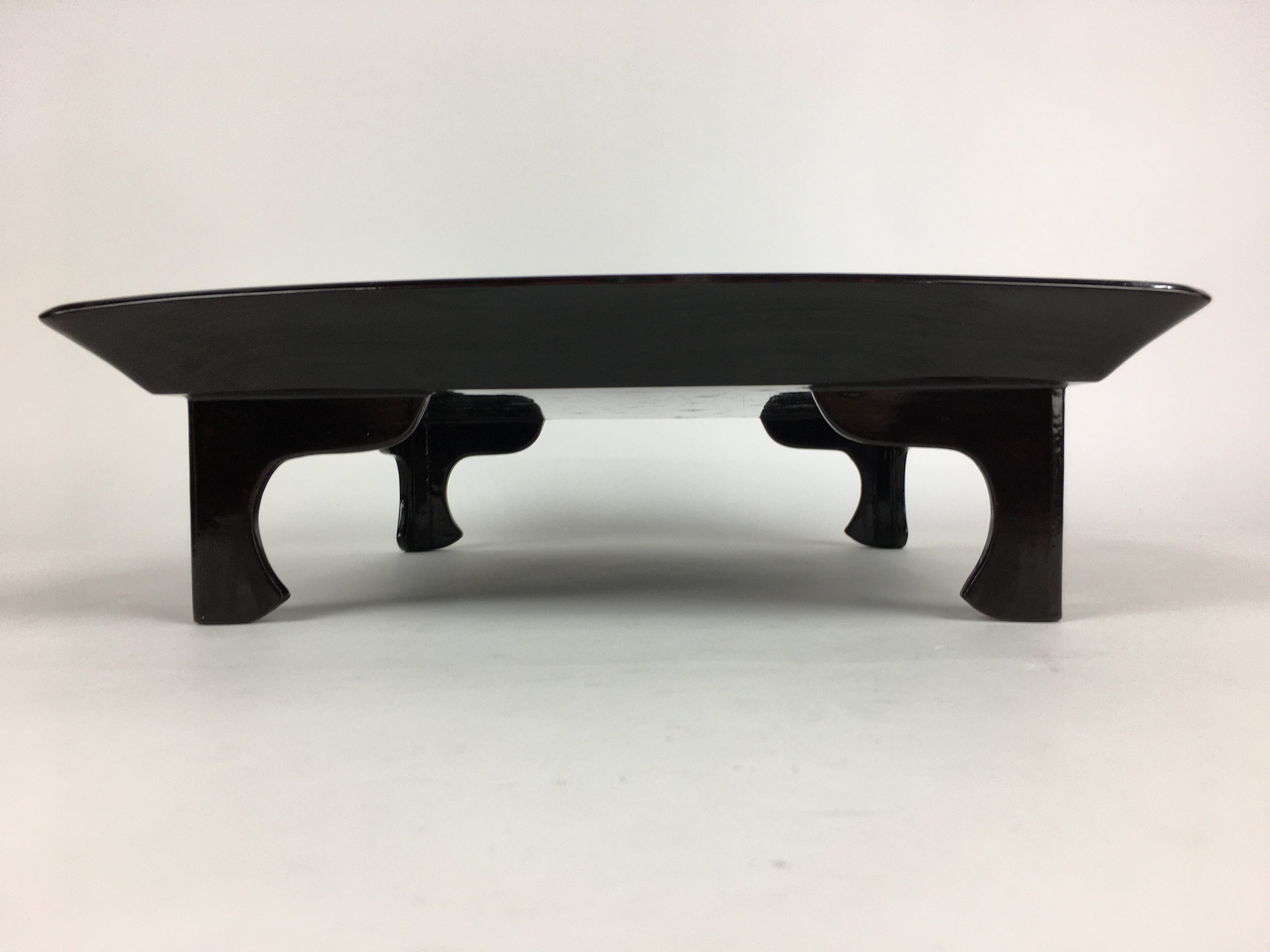 Japanese Wooden Legged Tray Lacquered Table Vtg Ozen Black Nurimono UR754