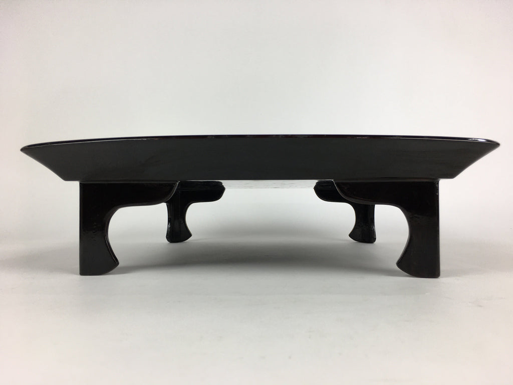 Japanese Wooden Legged Tray Lacquered Table Vtg Ozen Black Nurimono UR754