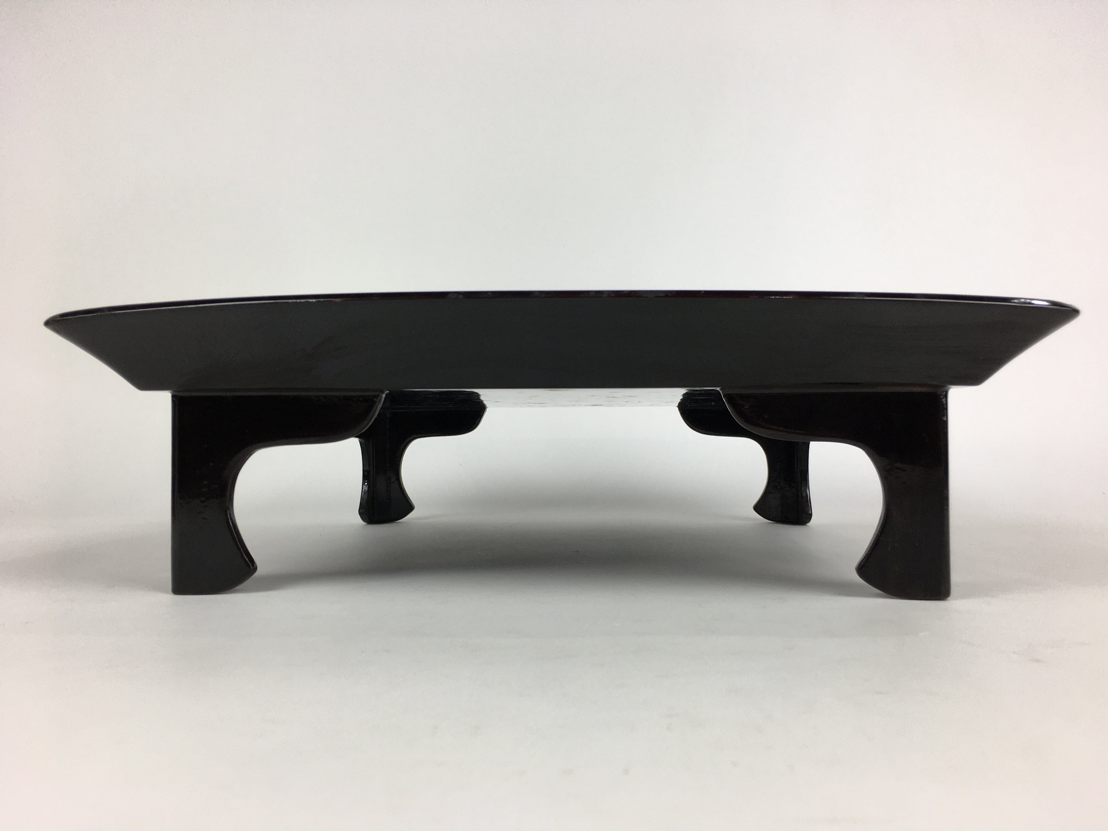 Japanese Wooden Legged Tray Lacquered Table Vtg Ozen Black Nurimono UR754