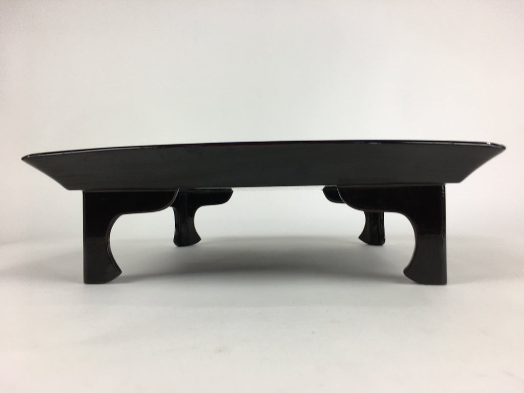 Japanese Wooden Legged Tray Lacquered Table Vtg Ozen Black Nurimono UR754
