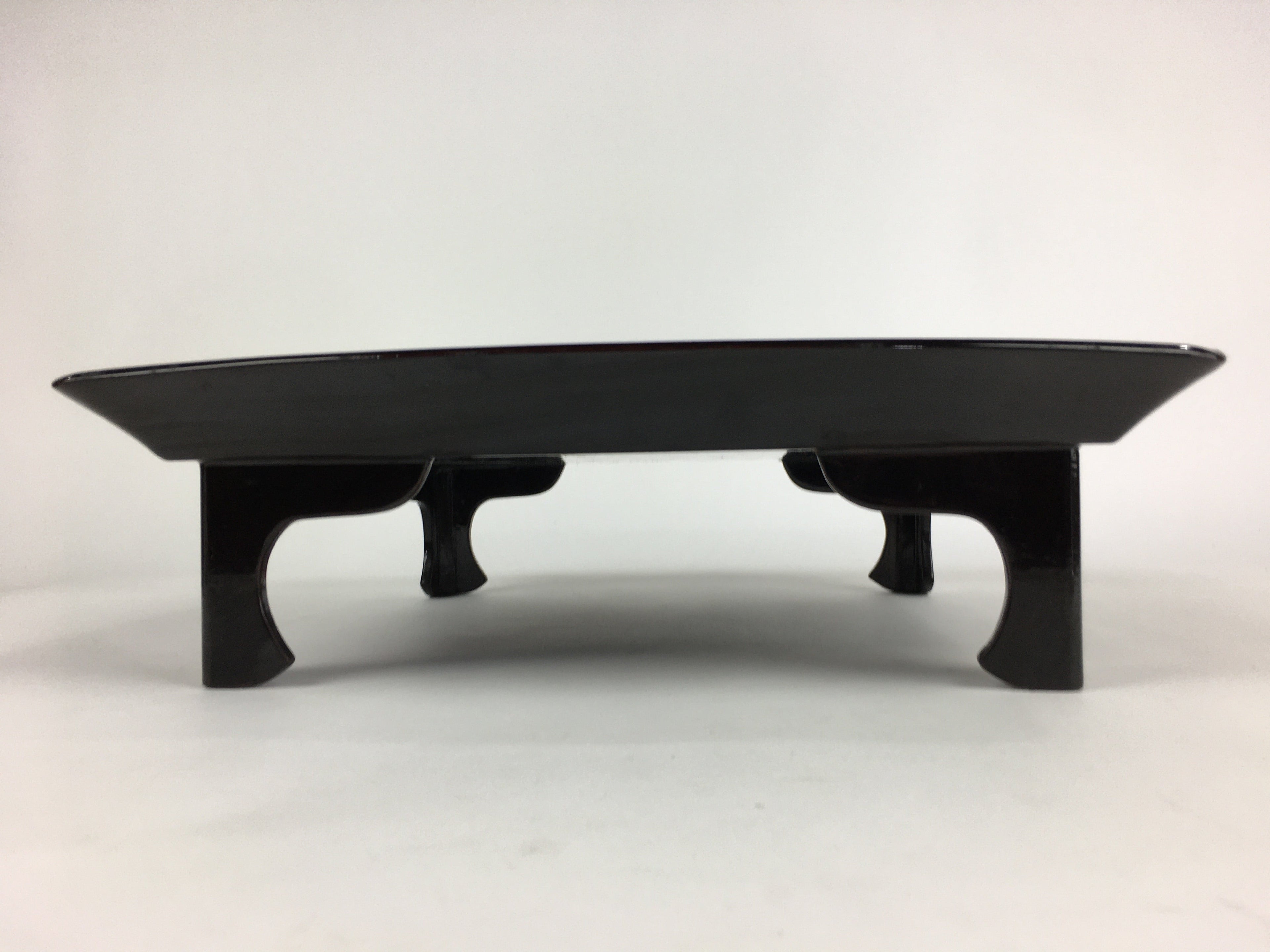Japanese Wooden Legged Tray Lacquered Table Vtg Ozen Black Nurimono UR754
