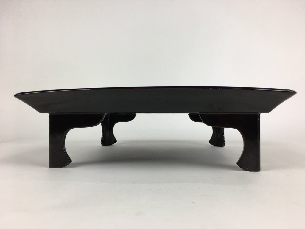 Japanese Wooden Legged Tray Lacquered Table Vtg Ozen Black Nurimono UR754