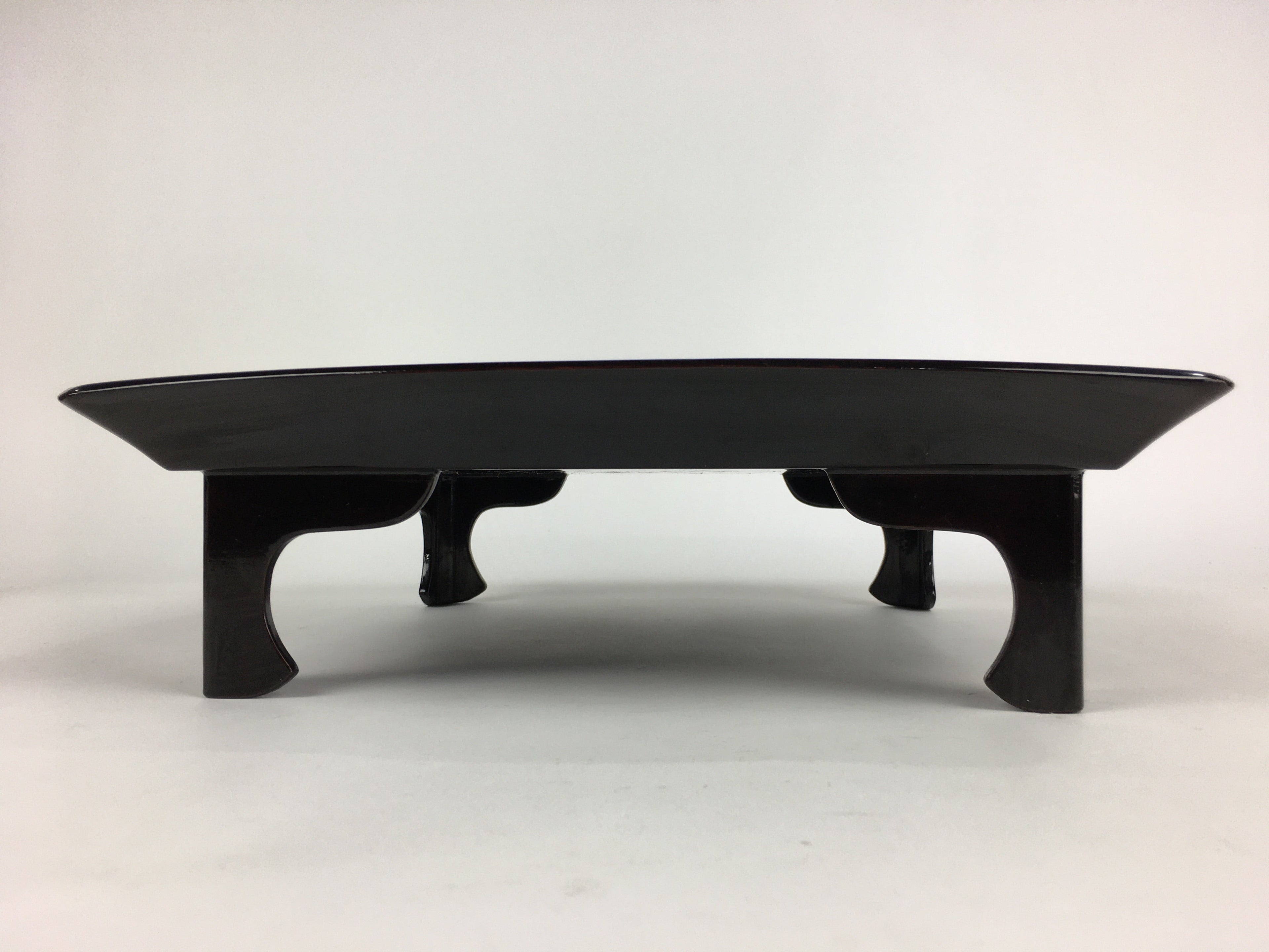Japanese Wooden Legged Tray Lacquered Table Vtg Ozen Black Nurimono UR754