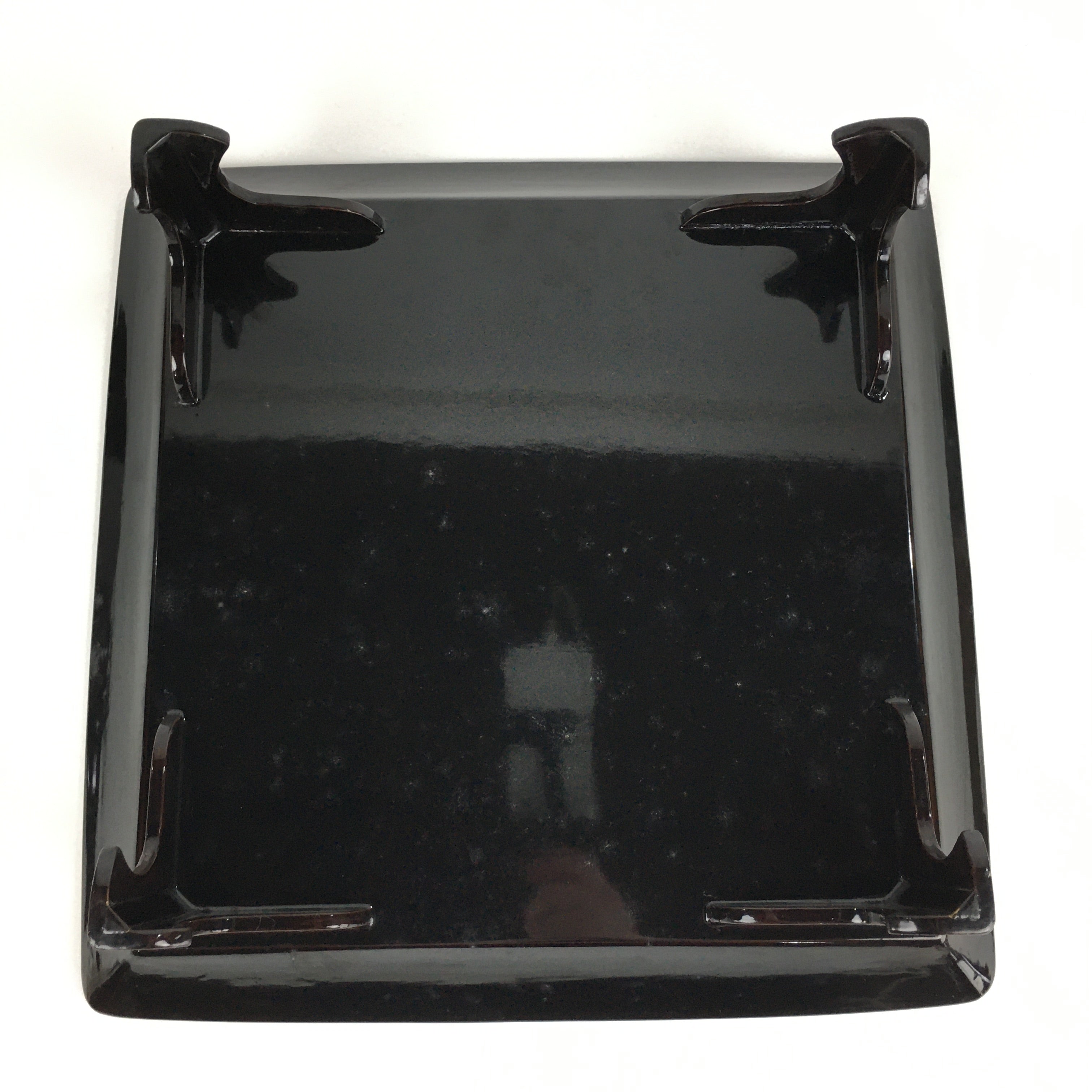 Japanese Wooden Legged Tray Lacquered Table Vtg Ozen Black Nurimono UR754