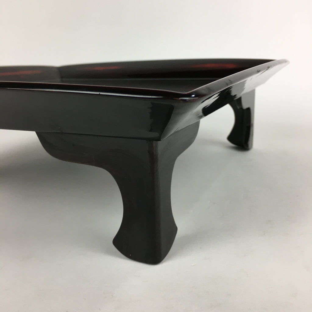 Japanese Wooden Legged Tray Lacquered Table Vtg Ozen Black Nurimono UR754