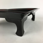 Japanese Wooden Legged Tray Lacquered Table Vtg Ozen Black Nurimono UR754