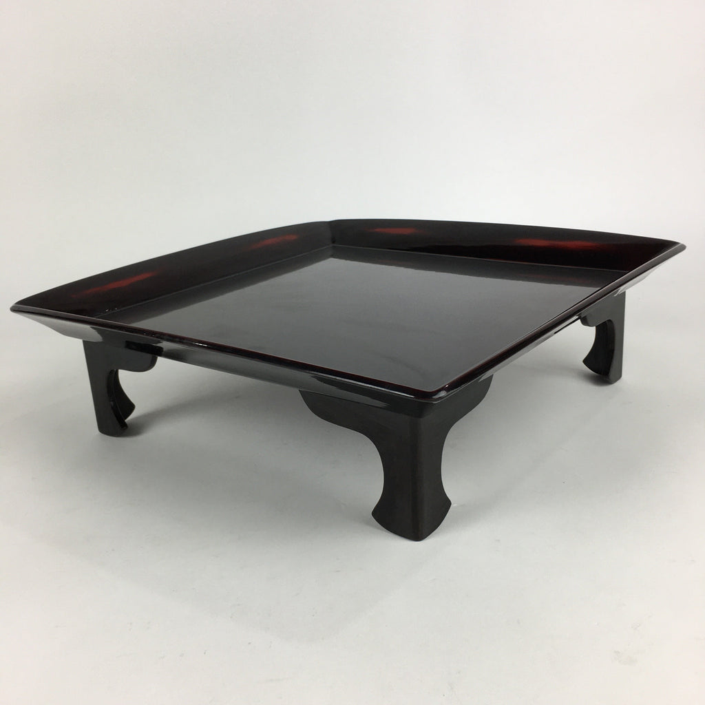 Japanese Wooden Legged Tray Lacquered Table Vtg Ozen Black Nurimono UR754