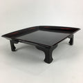 Japanese Wooden Legged Tray Lacquered Table Vtg Ozen Black Nurimono UR754