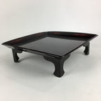 Japanese Wooden Legged Tray Lacquered Table Vtg Ozen Black Nurimono UR754