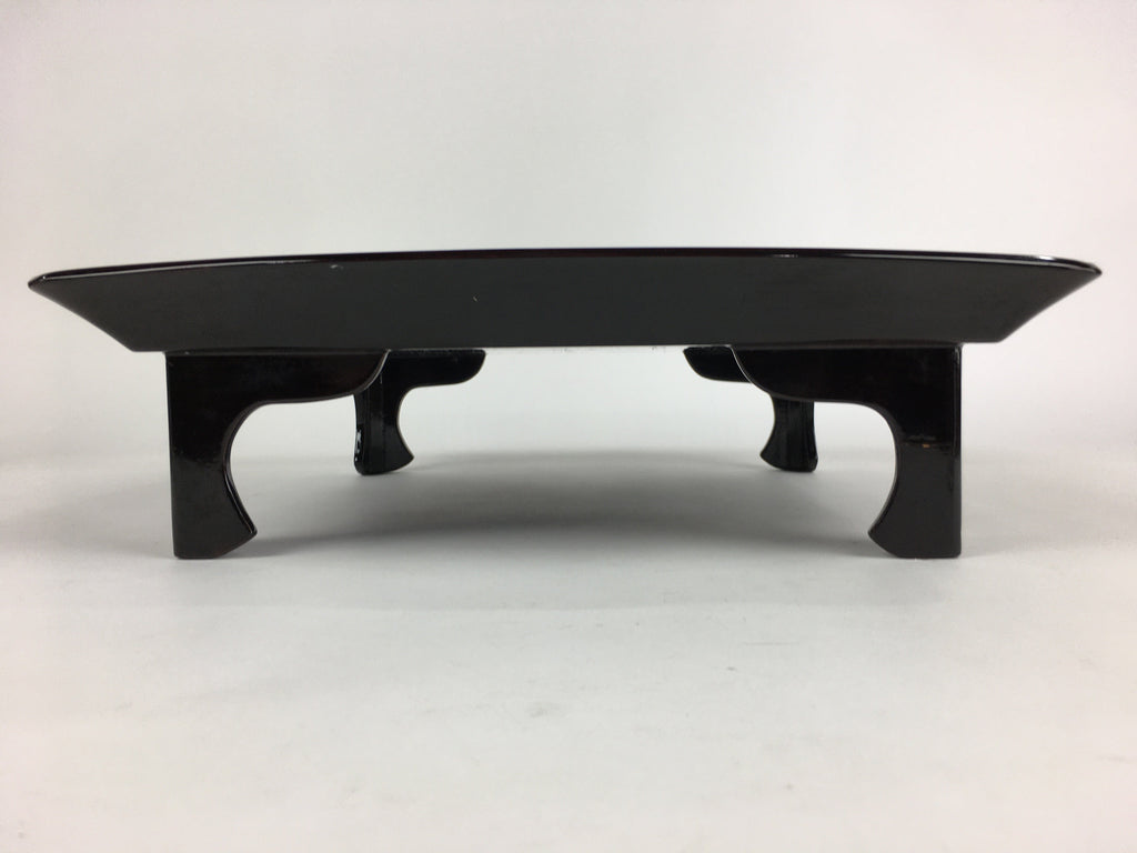 Japanese Wooden Legged Tray Lacquered Table Vtg Ozen Black Nurimono UR755