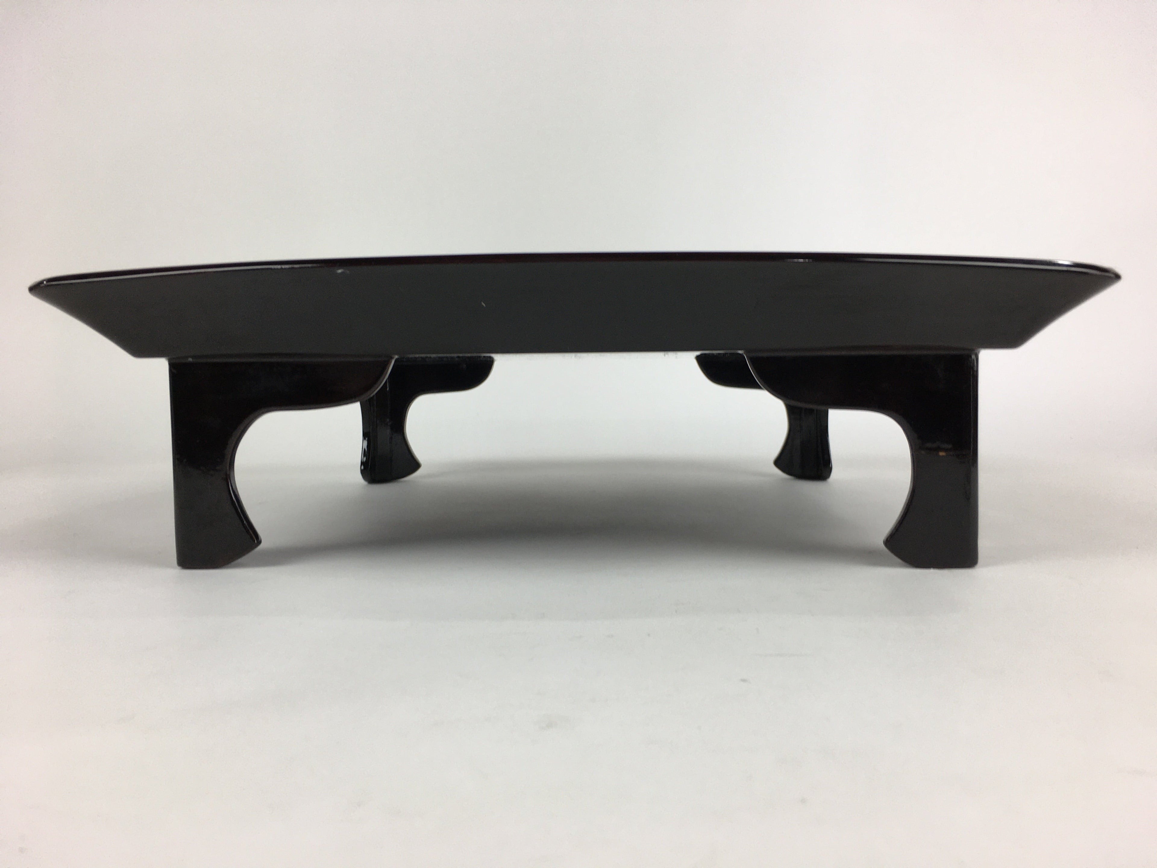 Japanese Wooden Legged Tray Lacquered Table Vtg Ozen Black Nurimono UR755