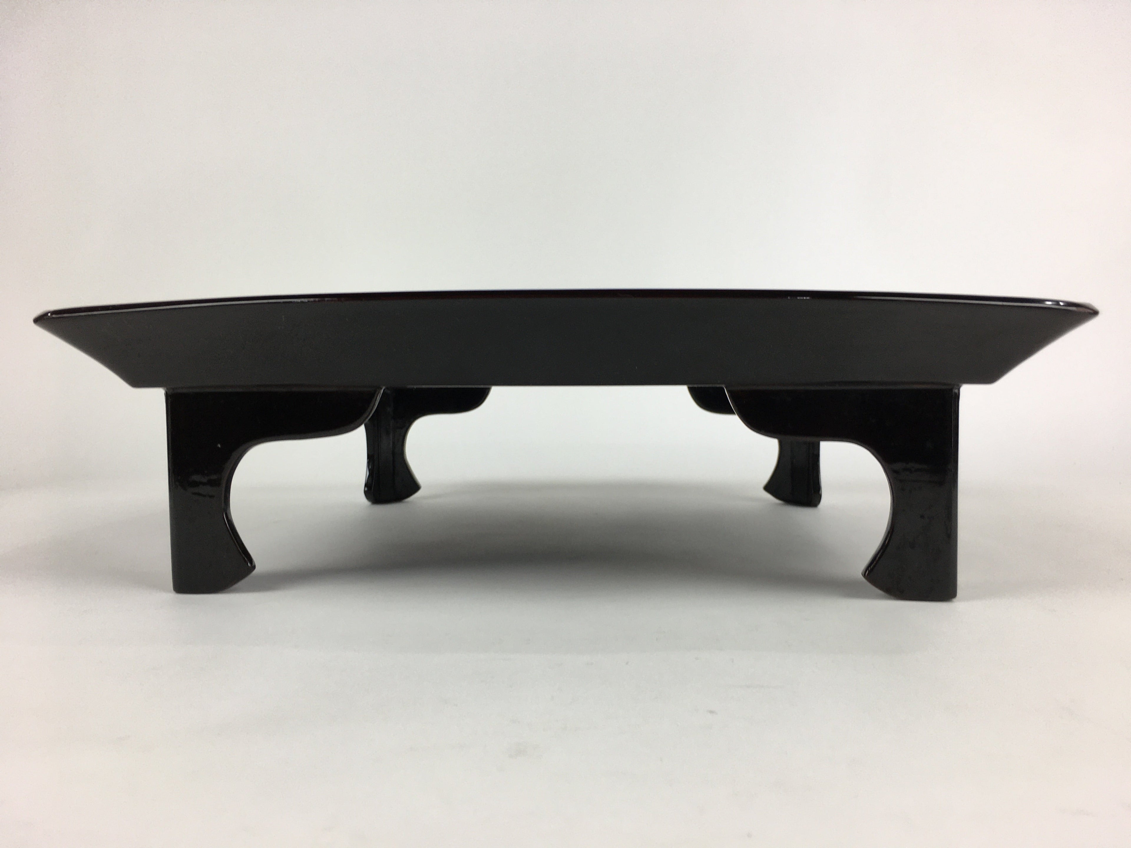 Japanese Wooden Legged Tray Lacquered Table Vtg Ozen Black Nurimono UR755