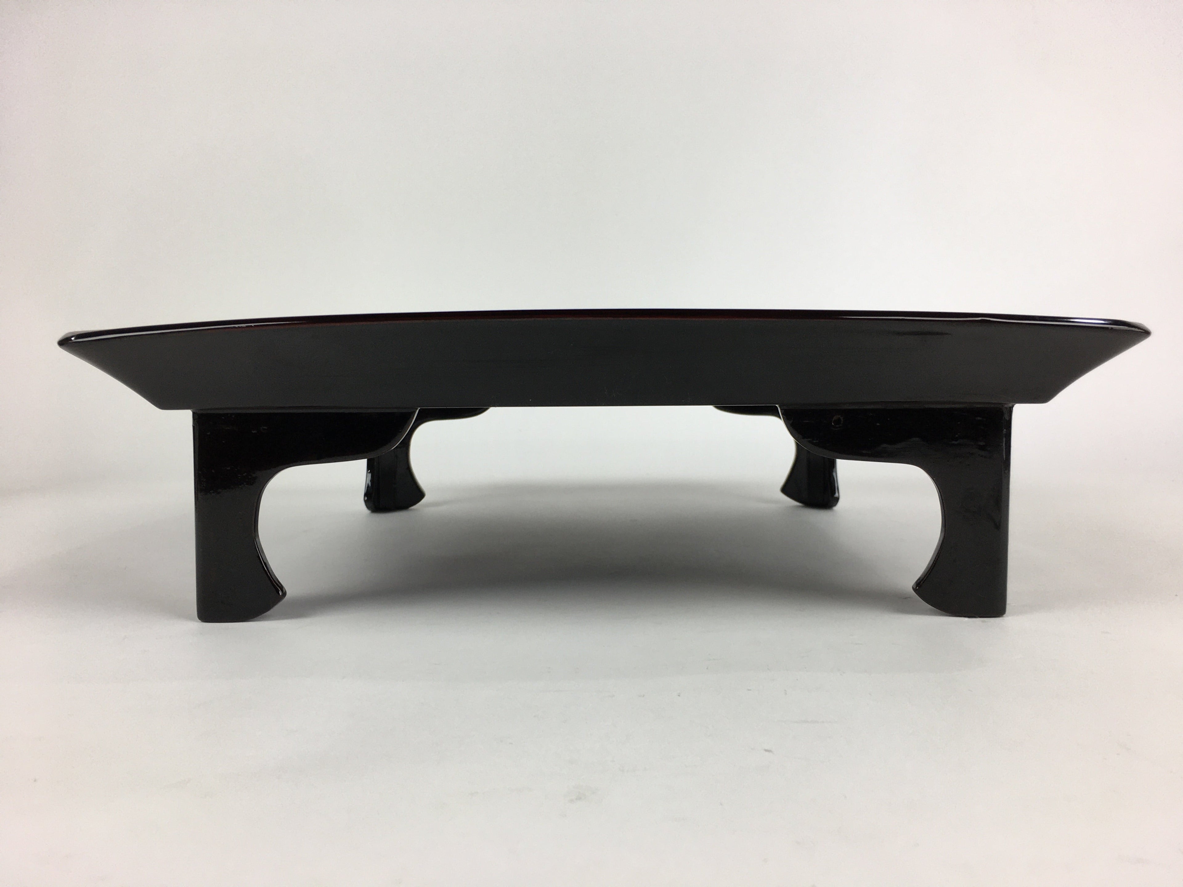 Japanese Wooden Legged Tray Lacquered Table Vtg Ozen Black Nurimono UR755