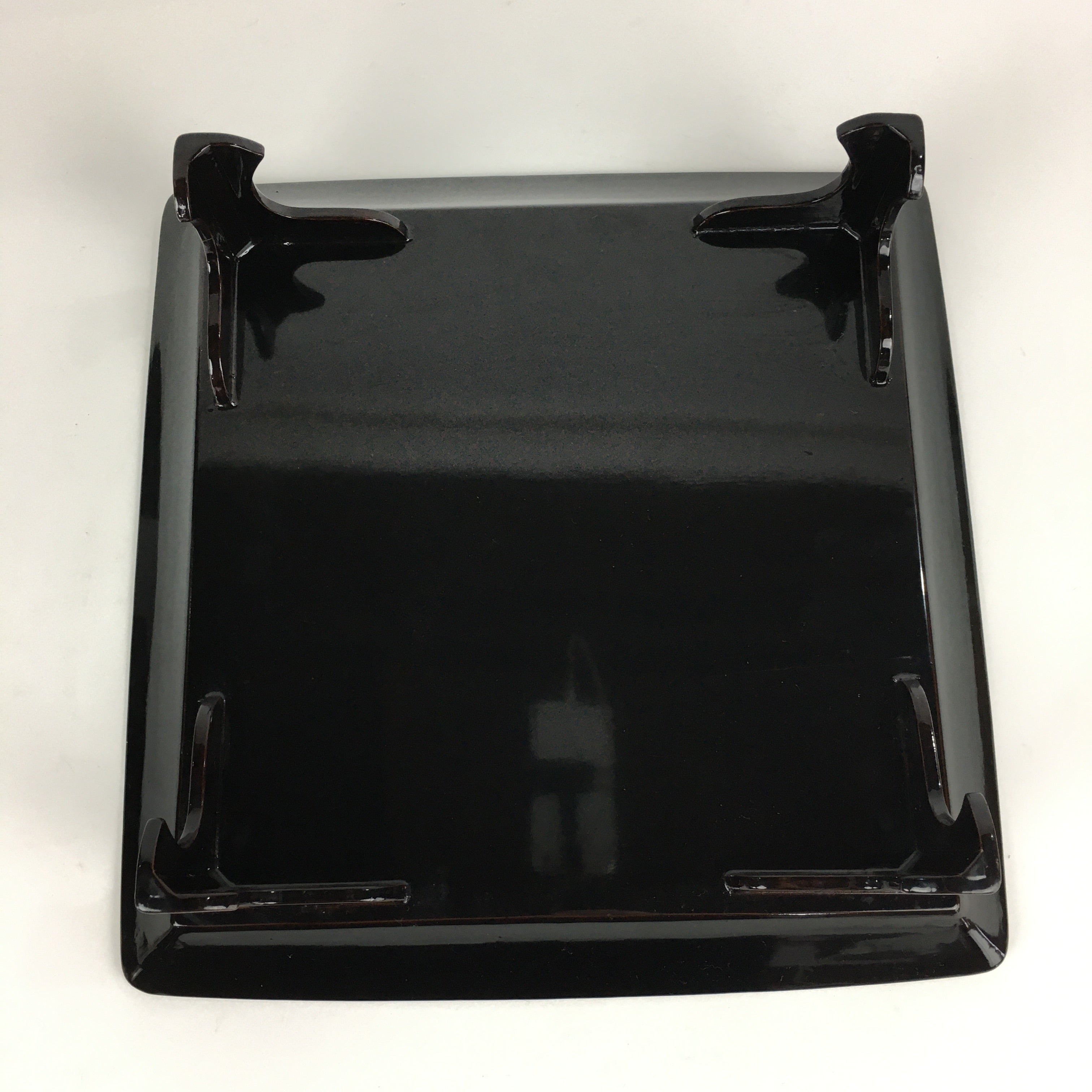 Japanese Wooden Legged Tray Lacquered Table Vtg Ozen Black Nurimono UR755