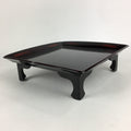 Japanese Wooden Legged Tray Lacquered Table Vtg Ozen Black Nurimono UR755