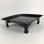 Japanese Wooden Legged Tray Lacquered Table Vtg Ozen Black Nurimono UR755
