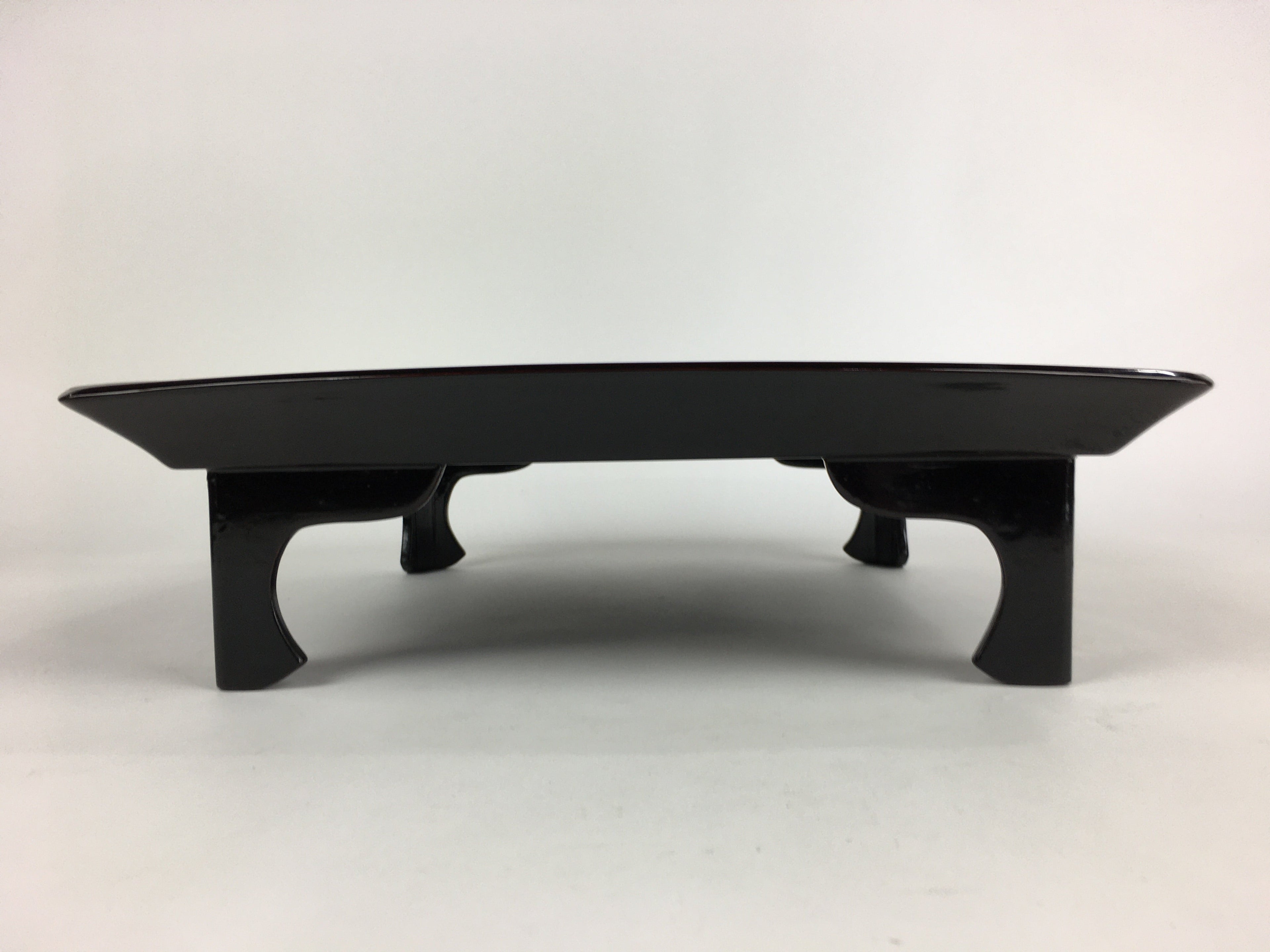 Japanese Wooden Legged Tray Lacquered Table Vtg Ozen Black Nurimono UR756