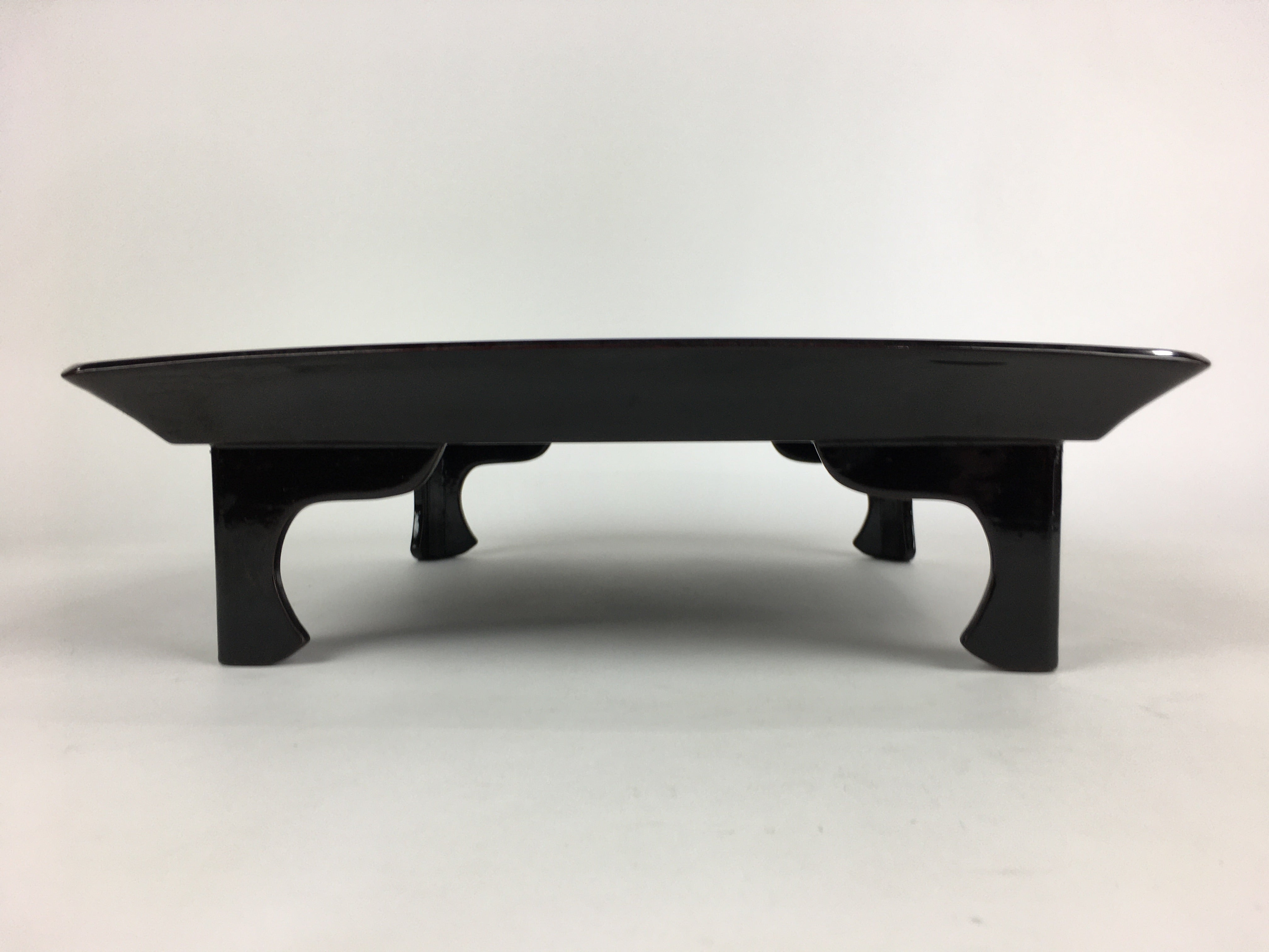 Japanese Wooden Legged Tray Lacquered Table Vtg Ozen Black Nurimono UR756