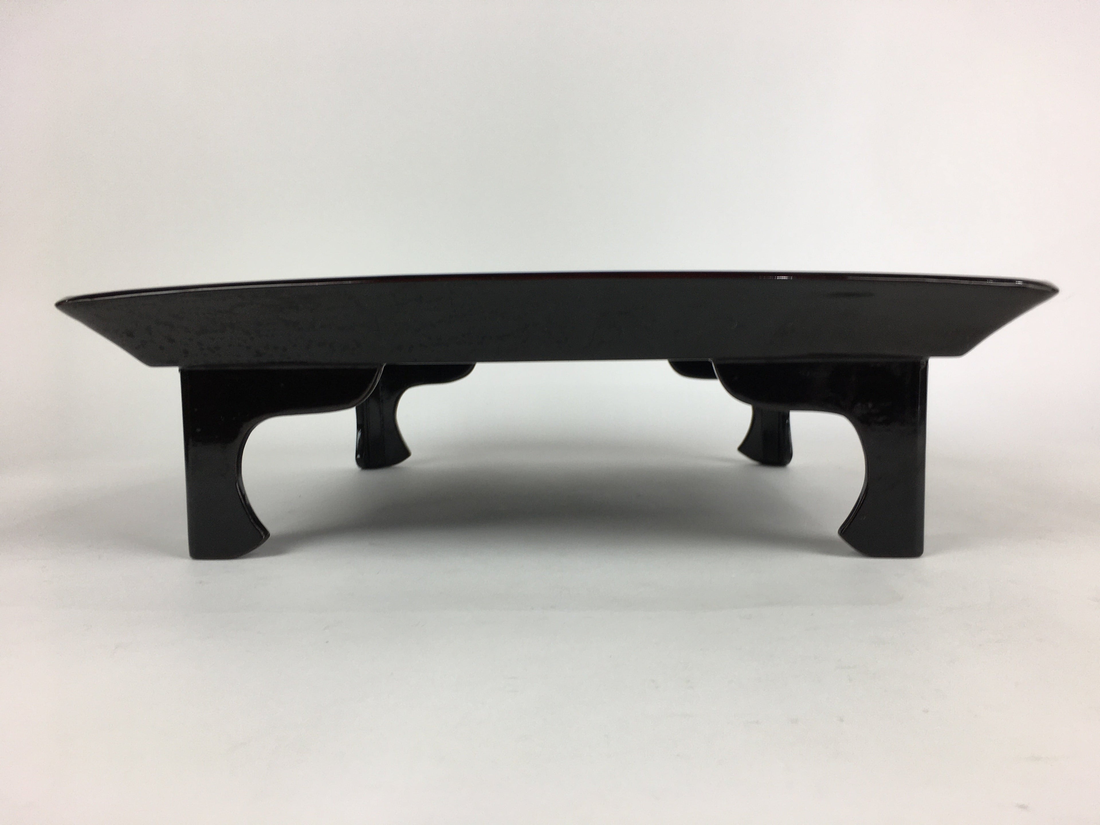 Japanese Wooden Legged Tray Lacquered Table Vtg Ozen Black Nurimono UR756