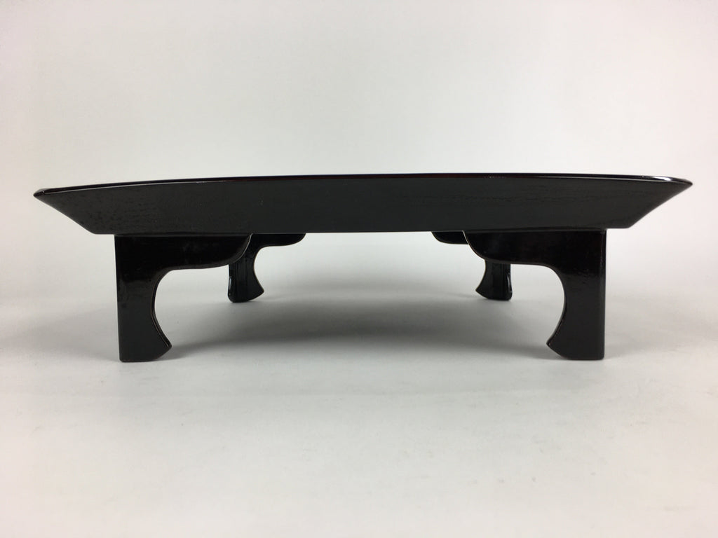 Japanese Wooden Legged Tray Lacquered Table Vtg Ozen Black Nurimono UR756