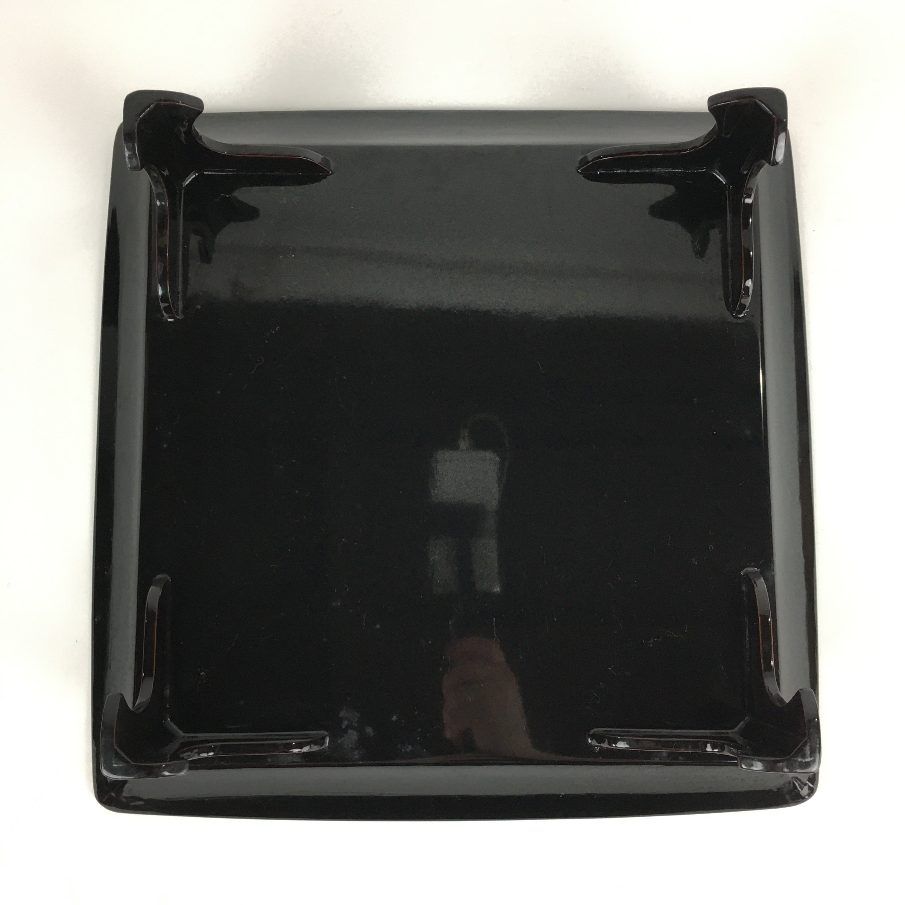Japanese Wooden Legged Tray Lacquered Table Vtg Ozen Black Nurimono UR756