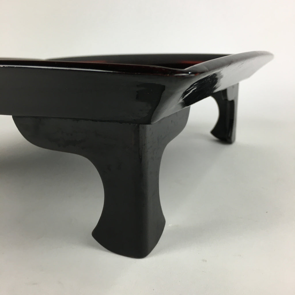 Japanese Wooden Legged Tray Lacquered Table Vtg Ozen Black Nurimono UR756