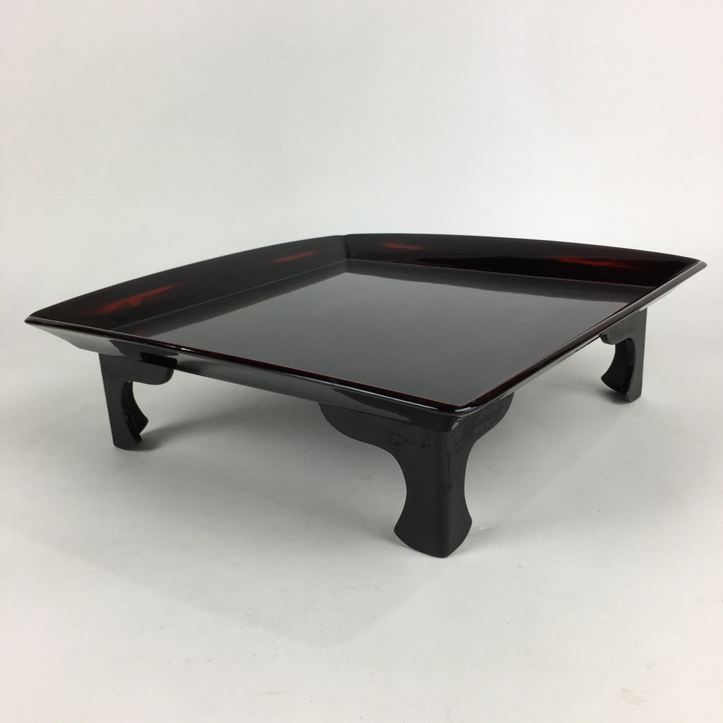 Japanese Wooden Legged Tray Lacquered Table Vtg Ozen Black Nurimono UR756