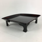 Japanese Wooden Legged Tray Lacquered Table Vtg Ozen Black Nurimono UR756