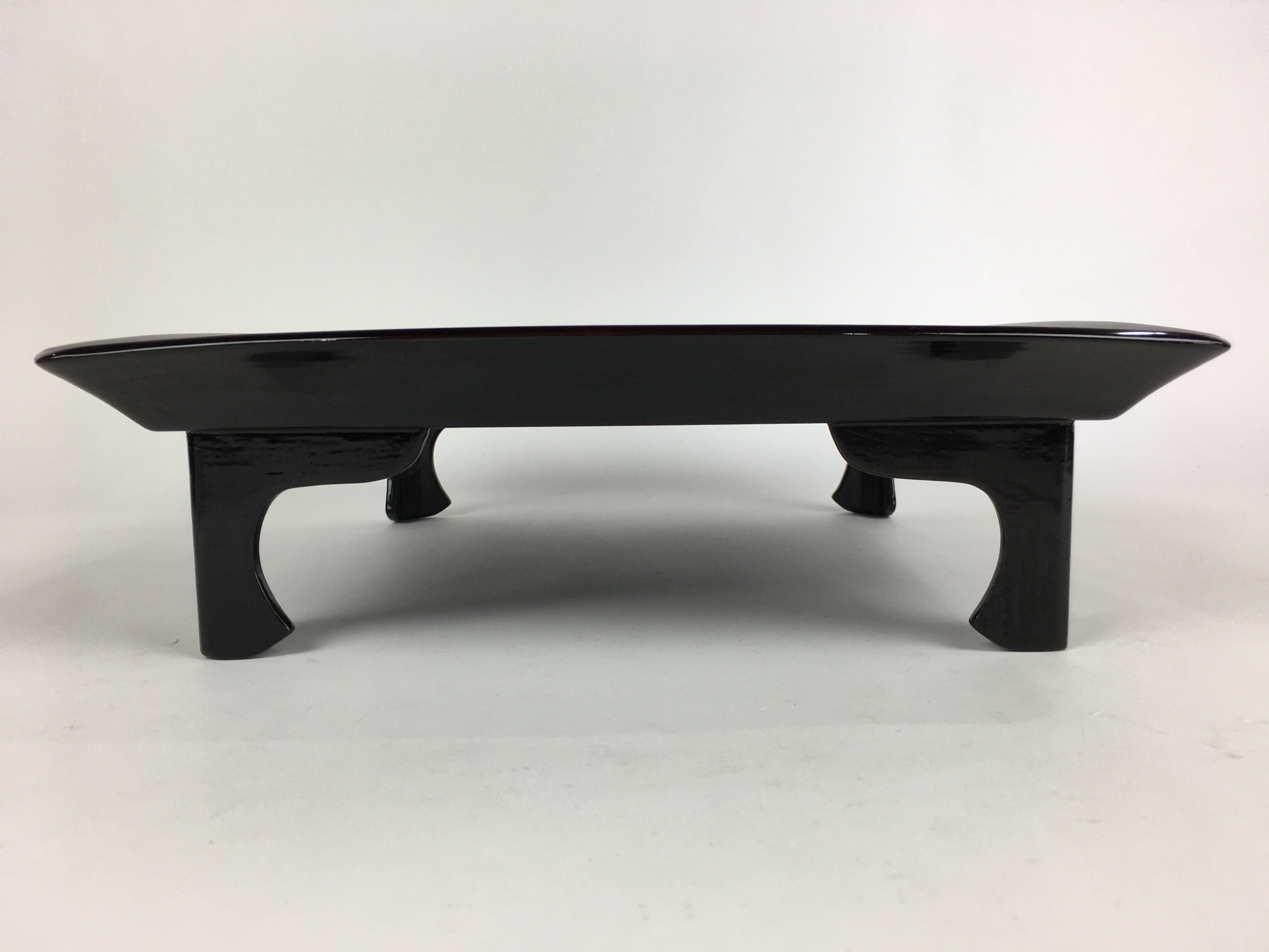 Japanese Wooden Legged Tray Lacquered Table Vtg Ozen Black Nurimono UR757