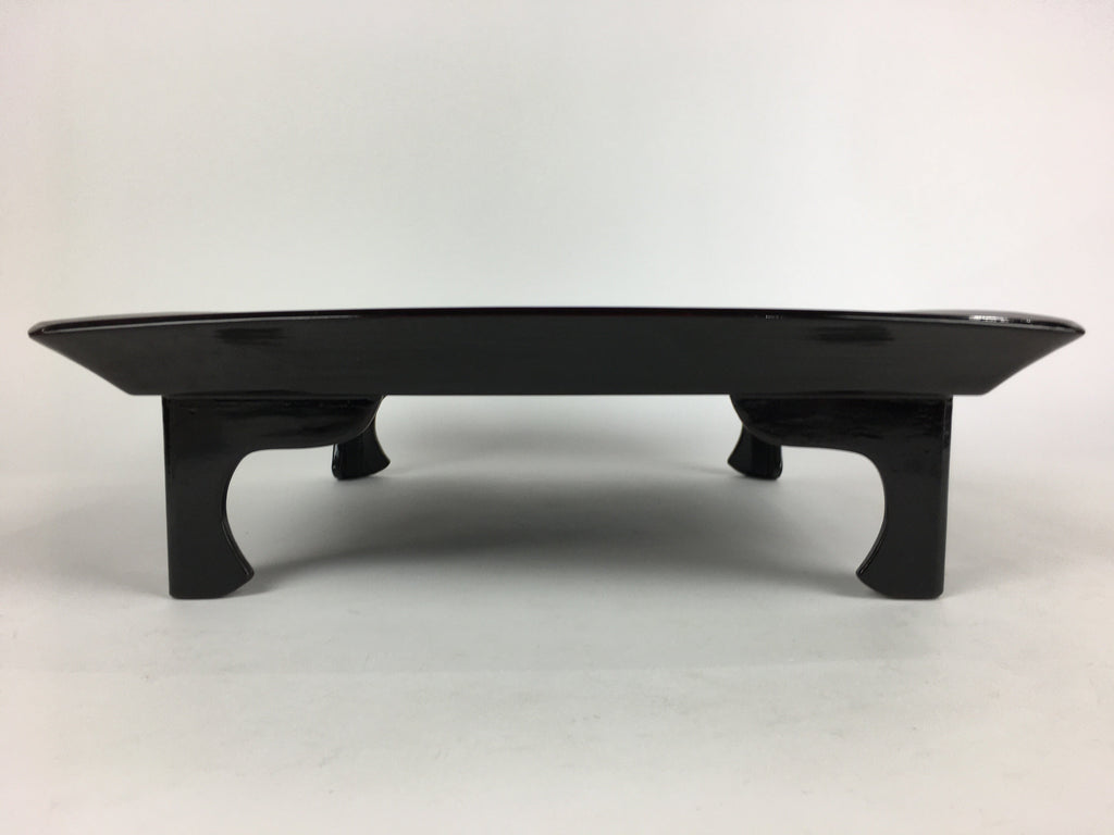 Japanese Wooden Legged Tray Lacquered Table Vtg Ozen Black Nurimono UR757
