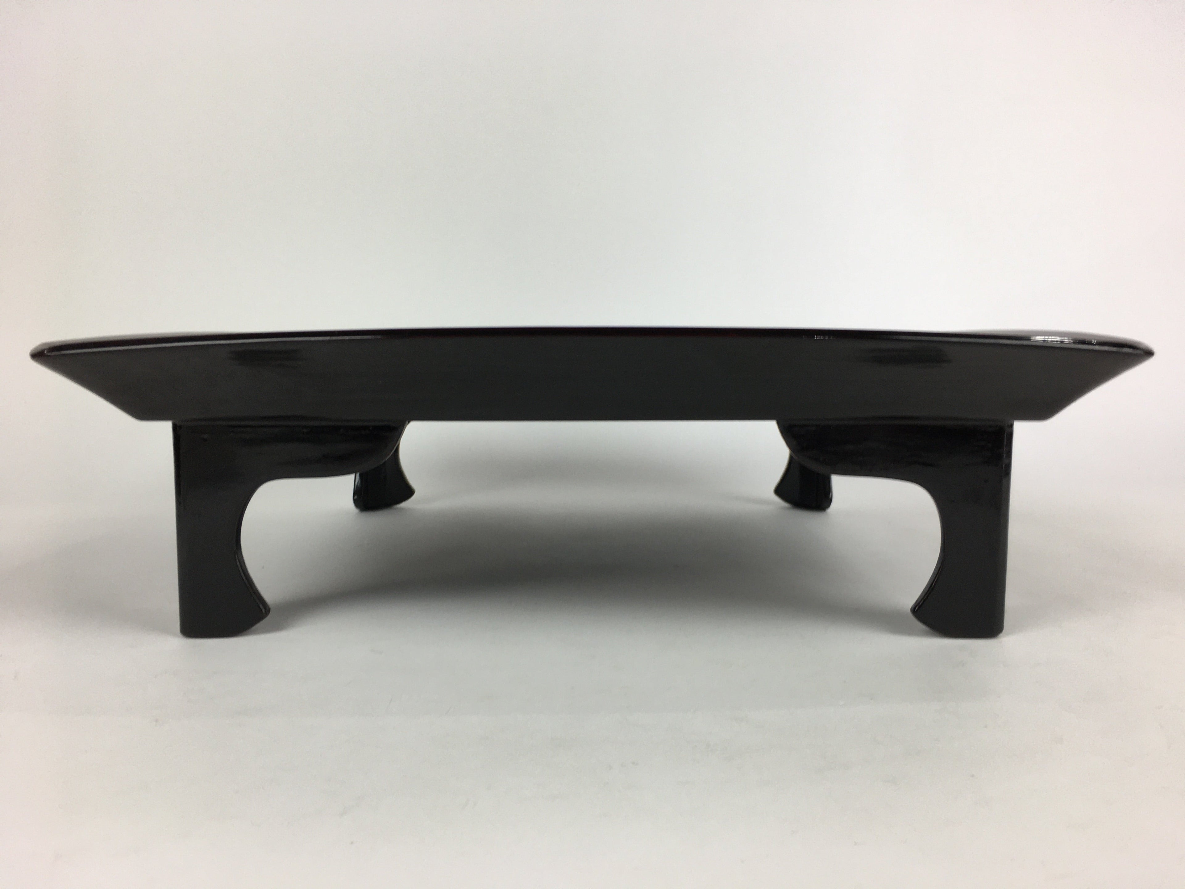 Japanese Wooden Legged Tray Lacquered Table Vtg Ozen Black Nurimono UR757