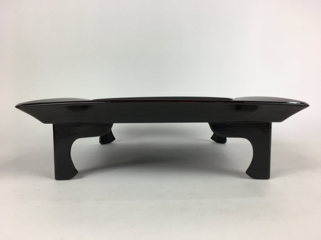 Japanese Wooden Legged Tray Lacquered Table Vtg Ozen Black Nurimono UR757
