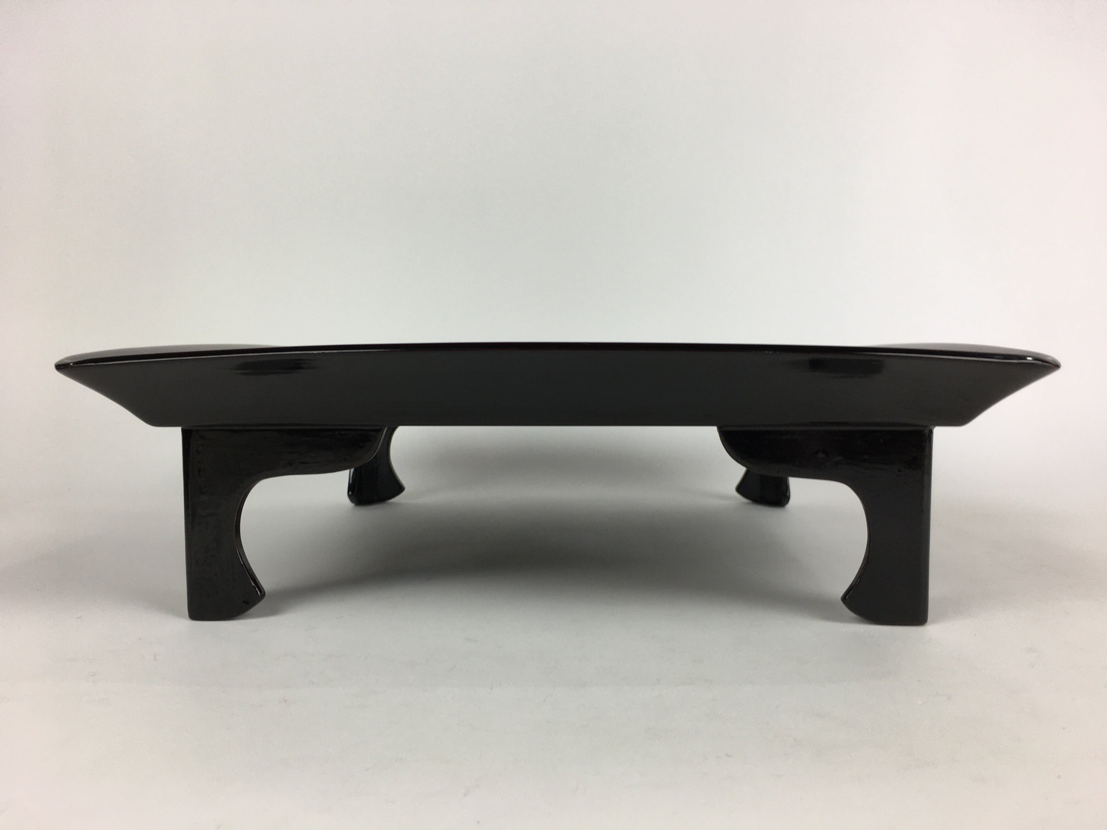 Japanese Wooden Legged Tray Lacquered Table Vtg Ozen Black Nurimono UR757
