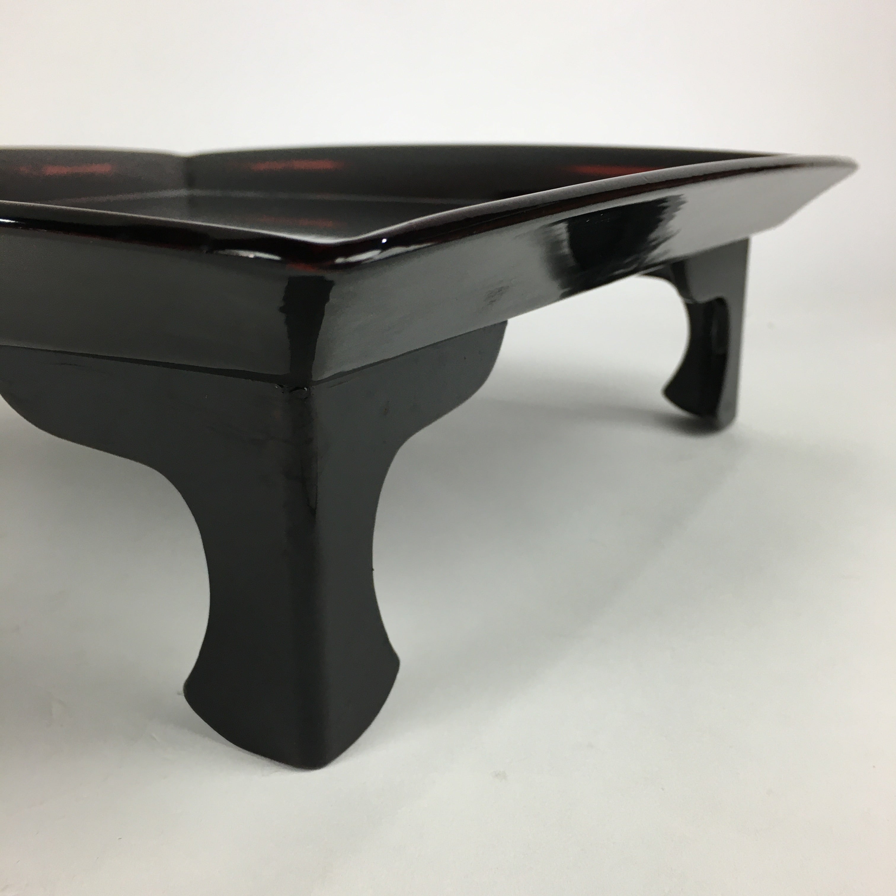 Japanese Wooden Legged Tray Lacquered Table Vtg Ozen Black Nurimono UR757