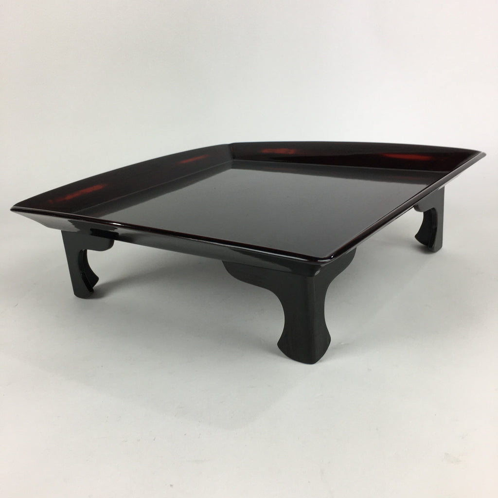 Japanese Wooden Legged Tray Lacquered Table Vtg Ozen Black Nurimono UR757