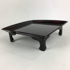 Japanese Wooden Legged Tray Lacquered Table Vtg Ozen Black Nurimono UR757