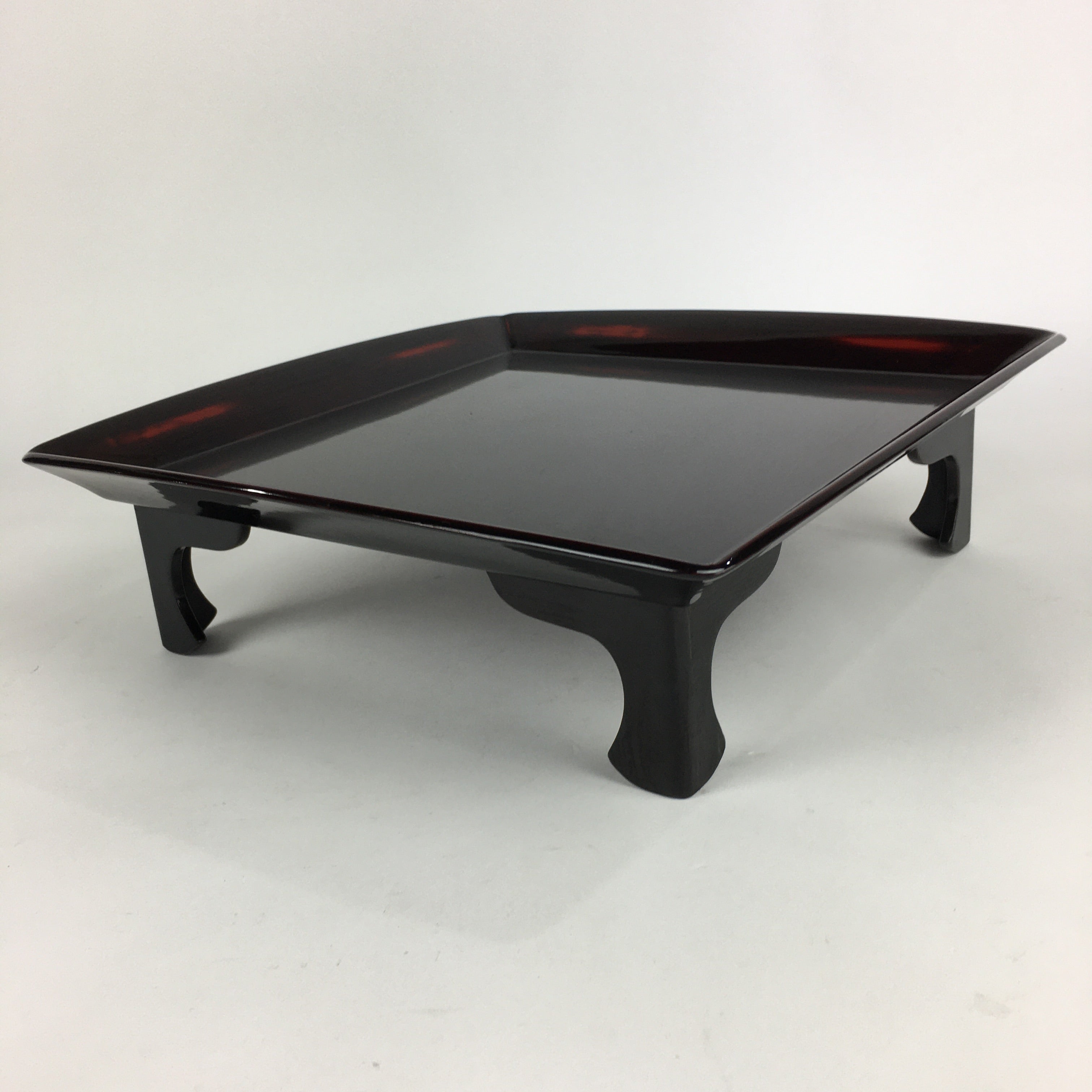 Japanese Wooden Legged Tray Lacquered Table Vtg Ozen Black Nurimono UR757