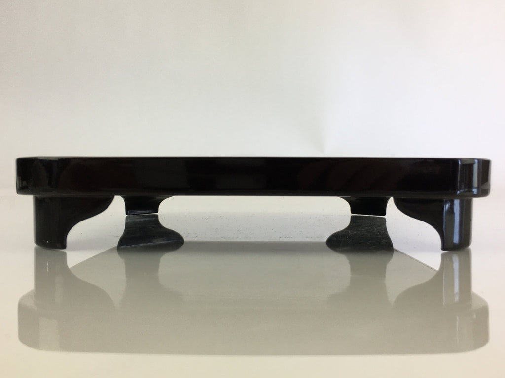 Japanese Wooden Legged Tray Lacquered Table Vtg Ozen Black UR793