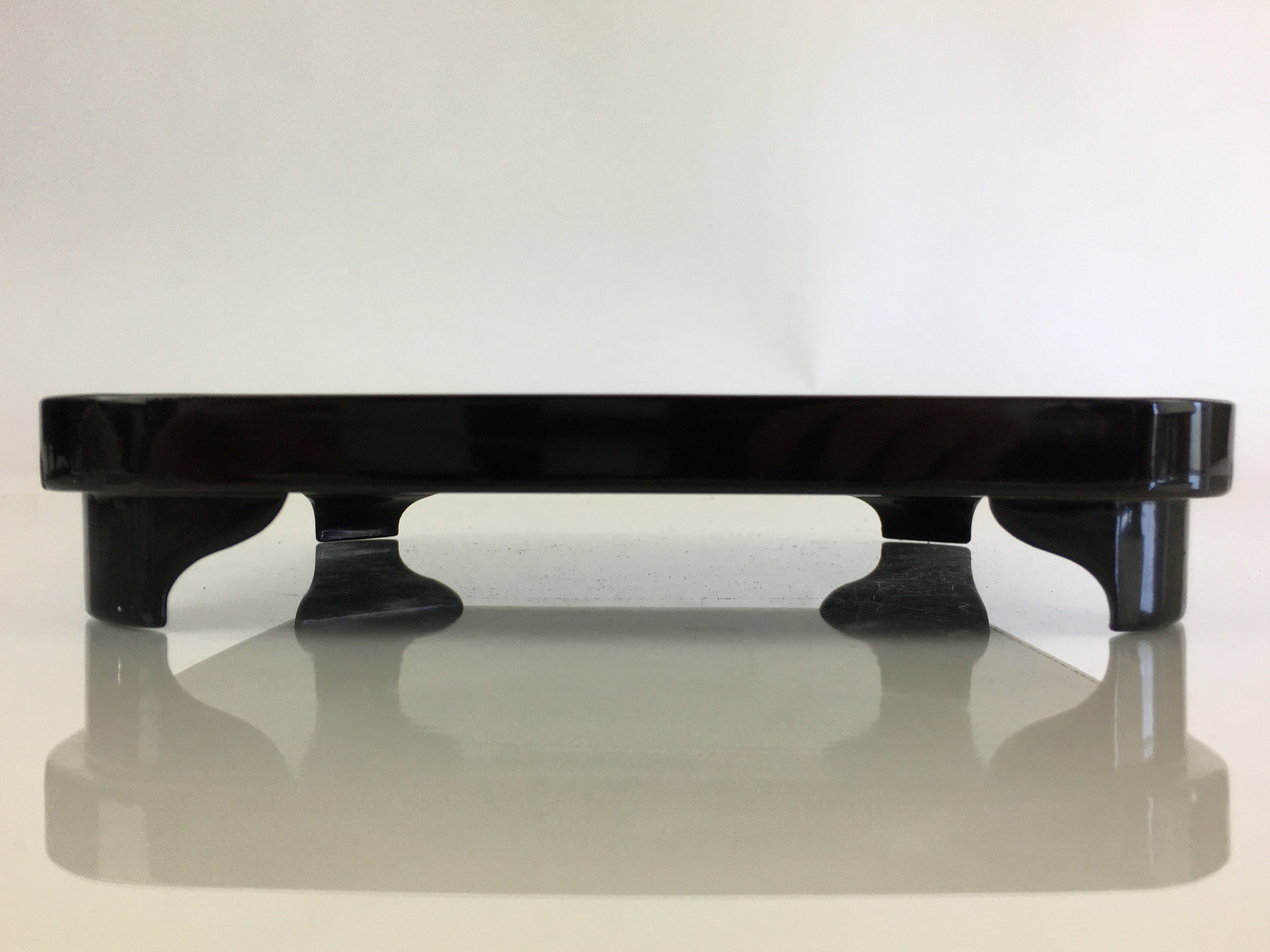Japanese Wooden Legged Tray Lacquered Table Vtg Ozen Black UR793