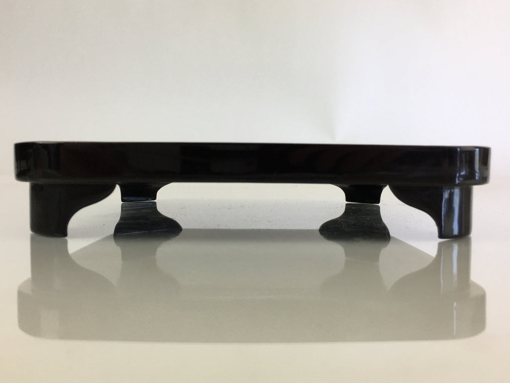 Japanese Wooden Legged Tray Lacquered Table Vtg Ozen Black UR793