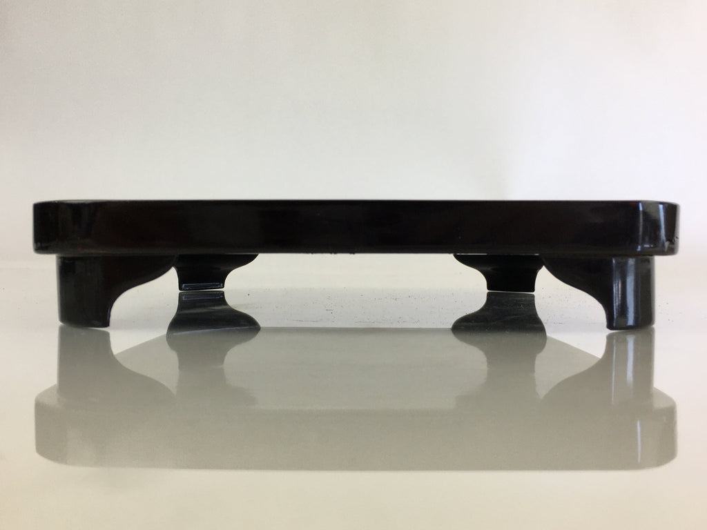 Japanese Wooden Legged Tray Lacquered Table Vtg Ozen Black UR793