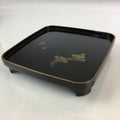Japanese Wooden Legged Tray Lacquered Table Vtg Ozen Black UR793