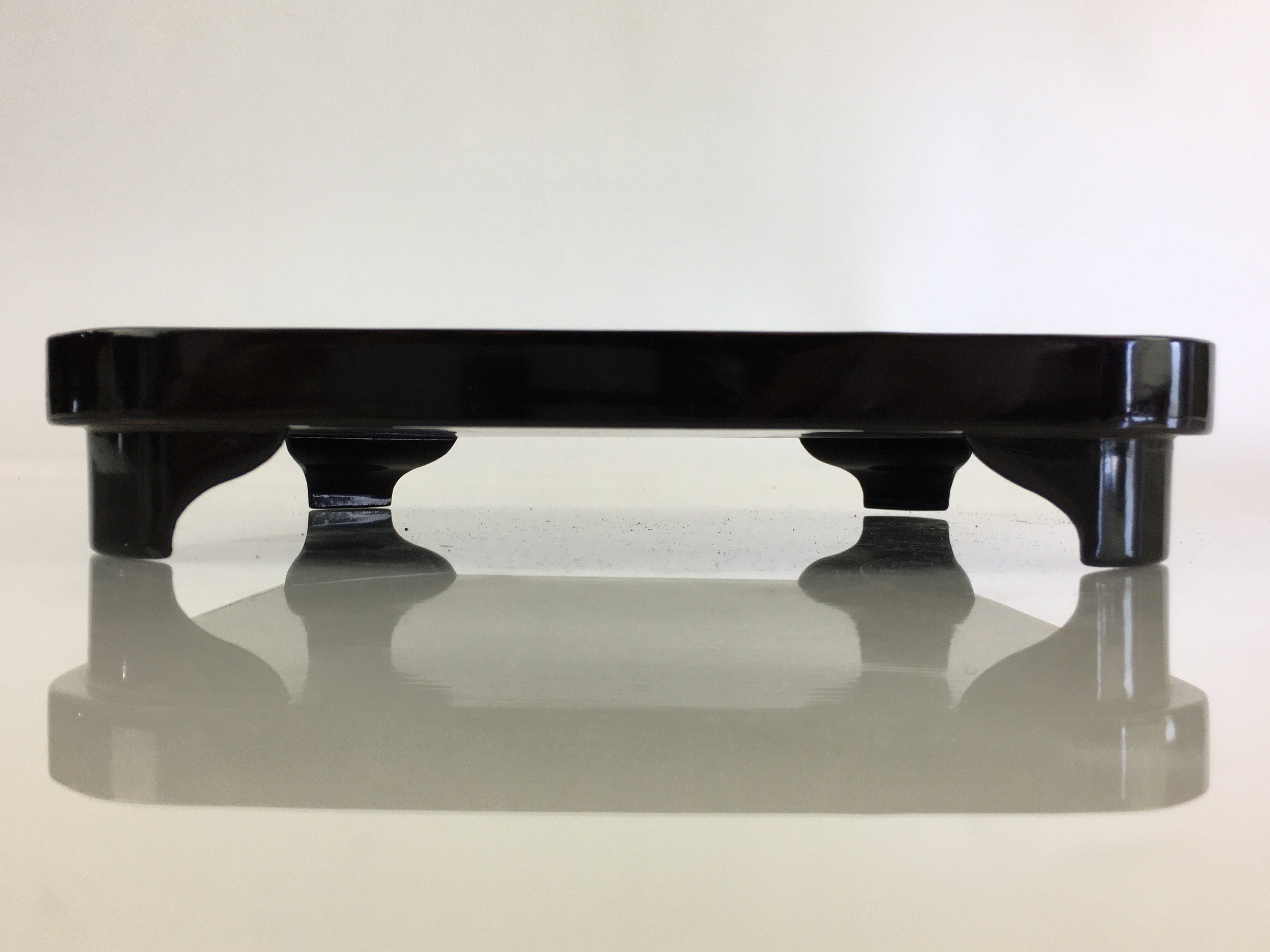 Japanese Wooden Legged Tray Lacquered Table Vtg Ozen Black UR795