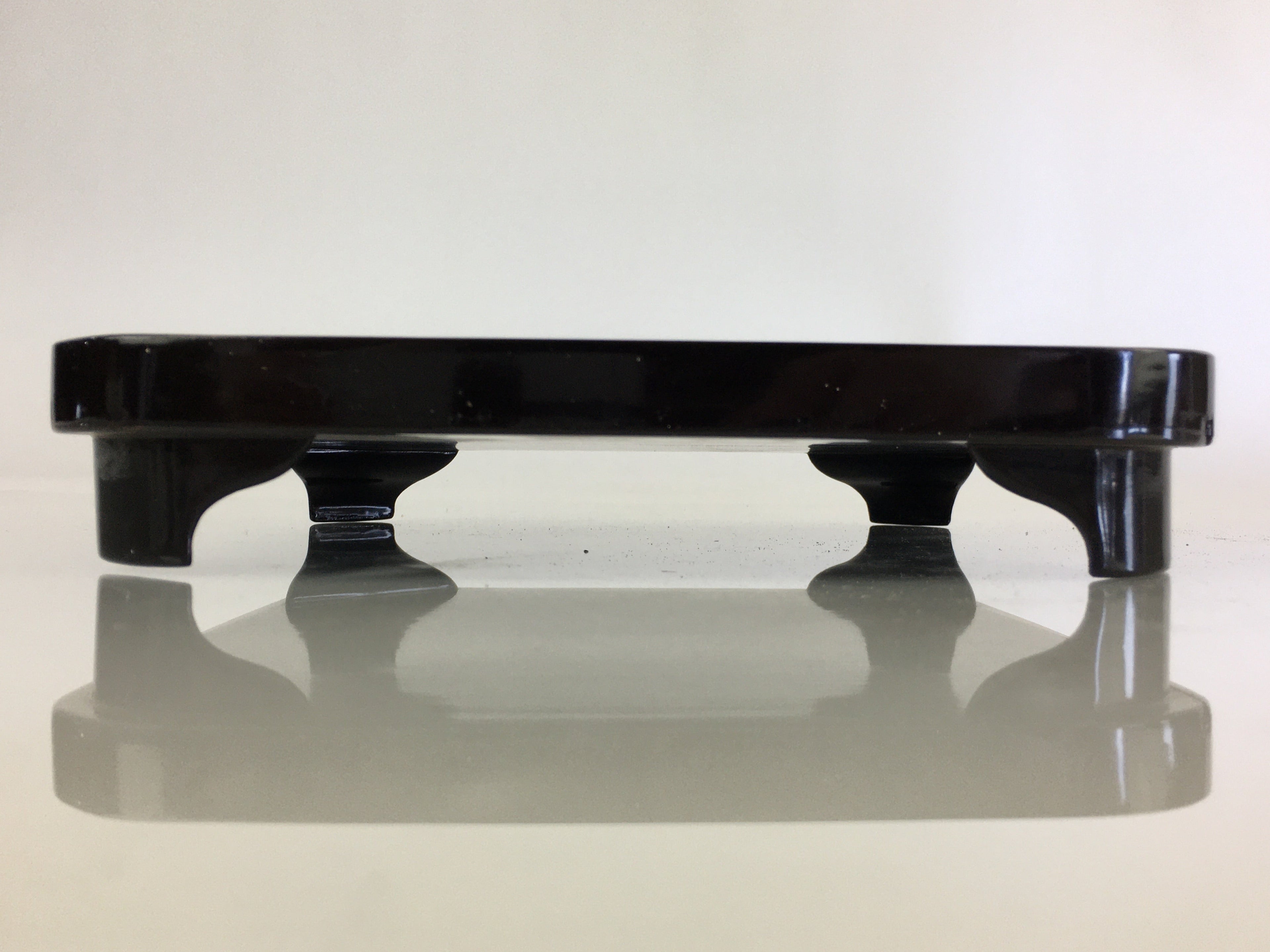 Japanese Wooden Legged Tray Lacquered Table Vtg Ozen Black UR795