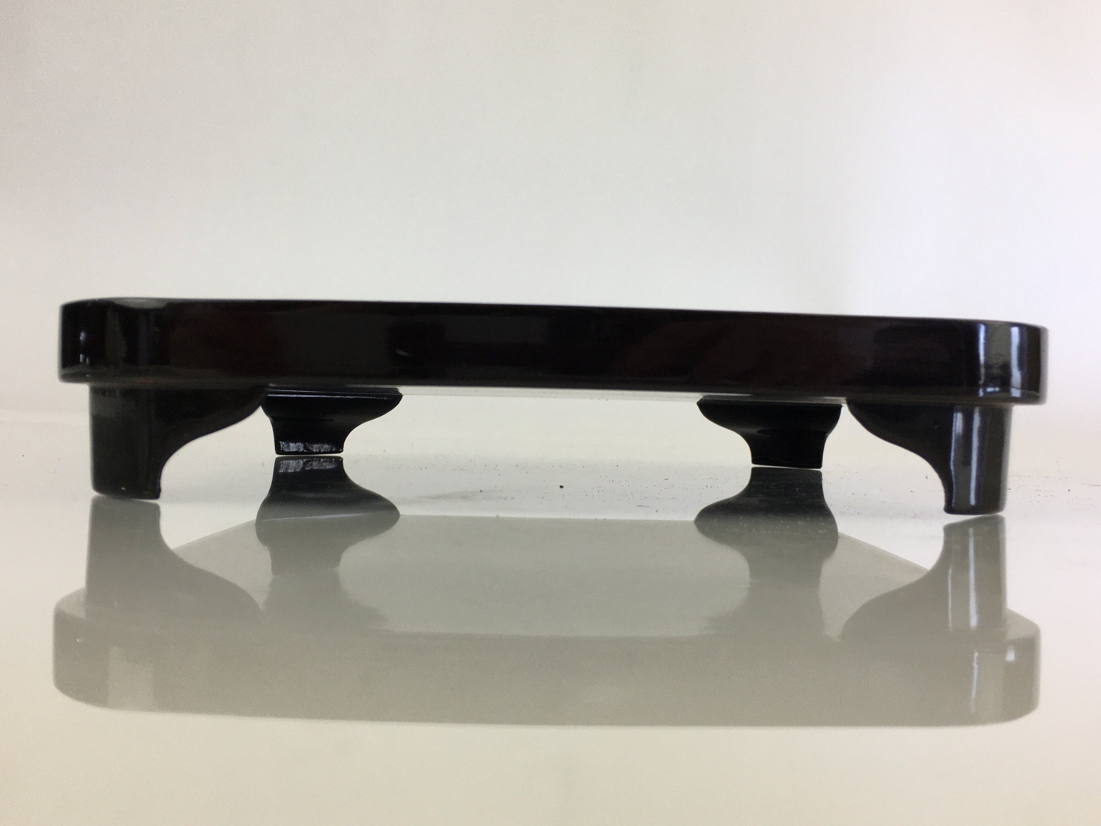 Japanese Wooden Legged Tray Lacquered Table Vtg Ozen Black UR795