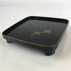 Japanese Wooden Legged Tray Lacquered Table Vtg Ozen Black UR795